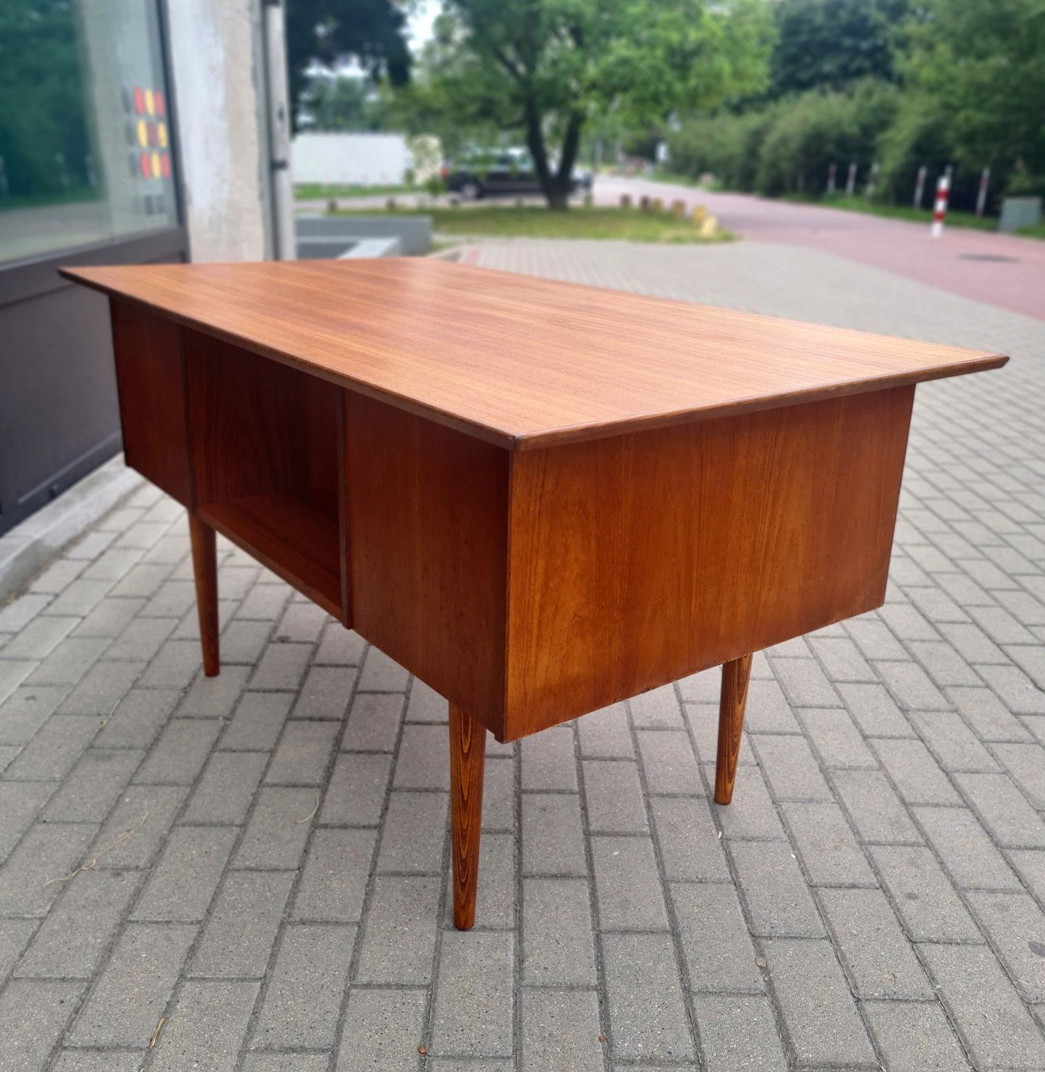 Biurko tekowe,wolnostojące,duński design,Dania lata 60/70,Mid century