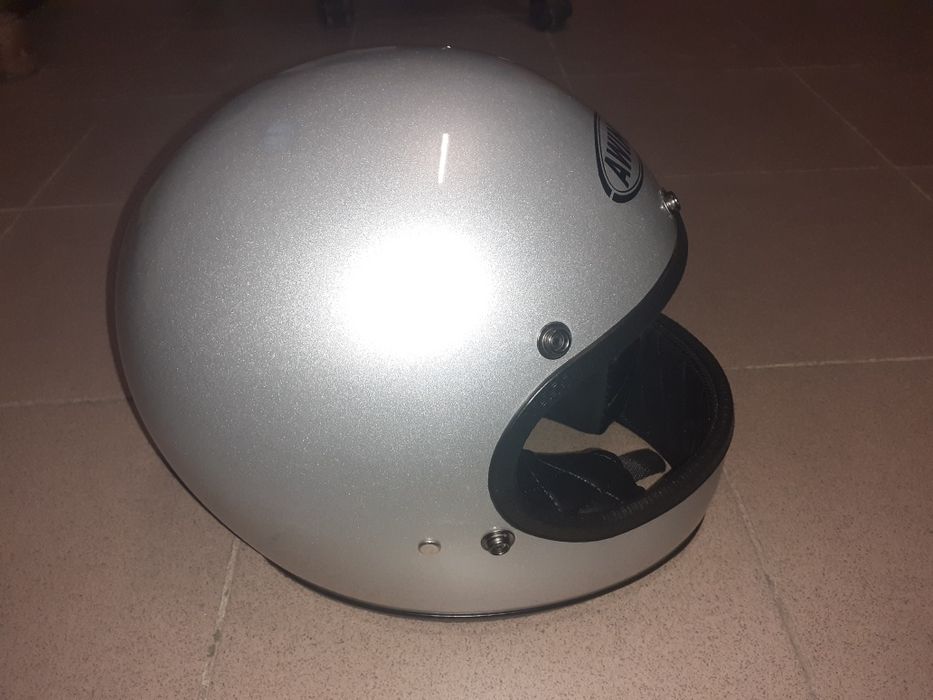 Nowy kask AWINA m integralny srebrny wsk shl mz jawa junak osa gazela