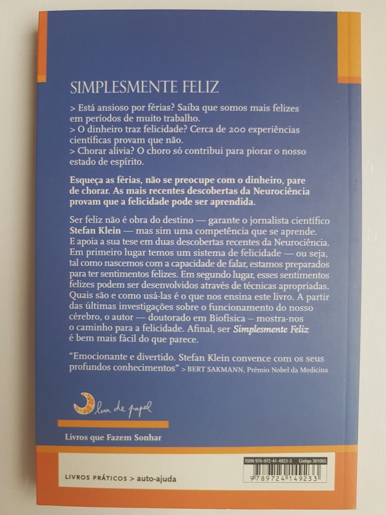 Simplesmente Feliz de Stefan Klein Novo - Livro