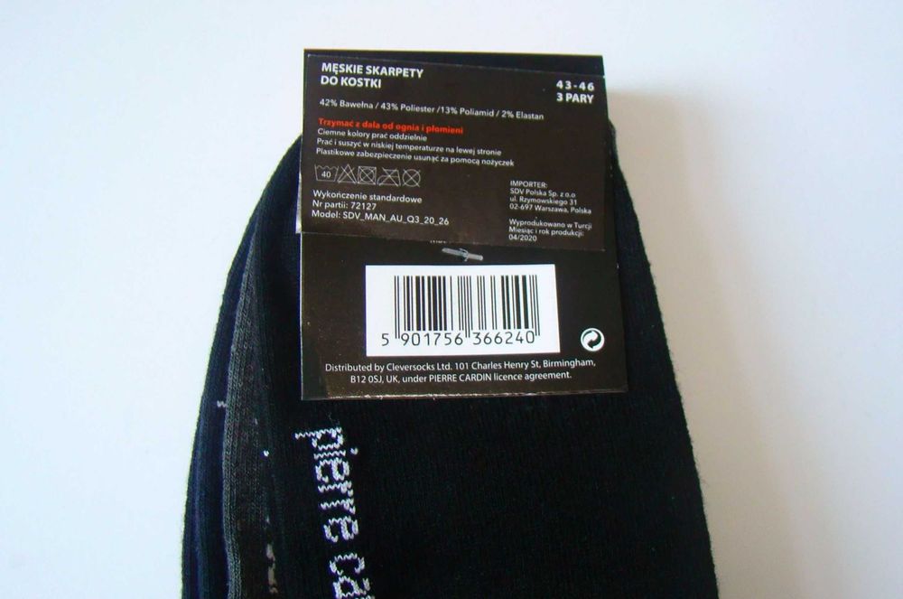 Skarpety stopki PIERRE CARDIN mix 3 Pack r. 40-42