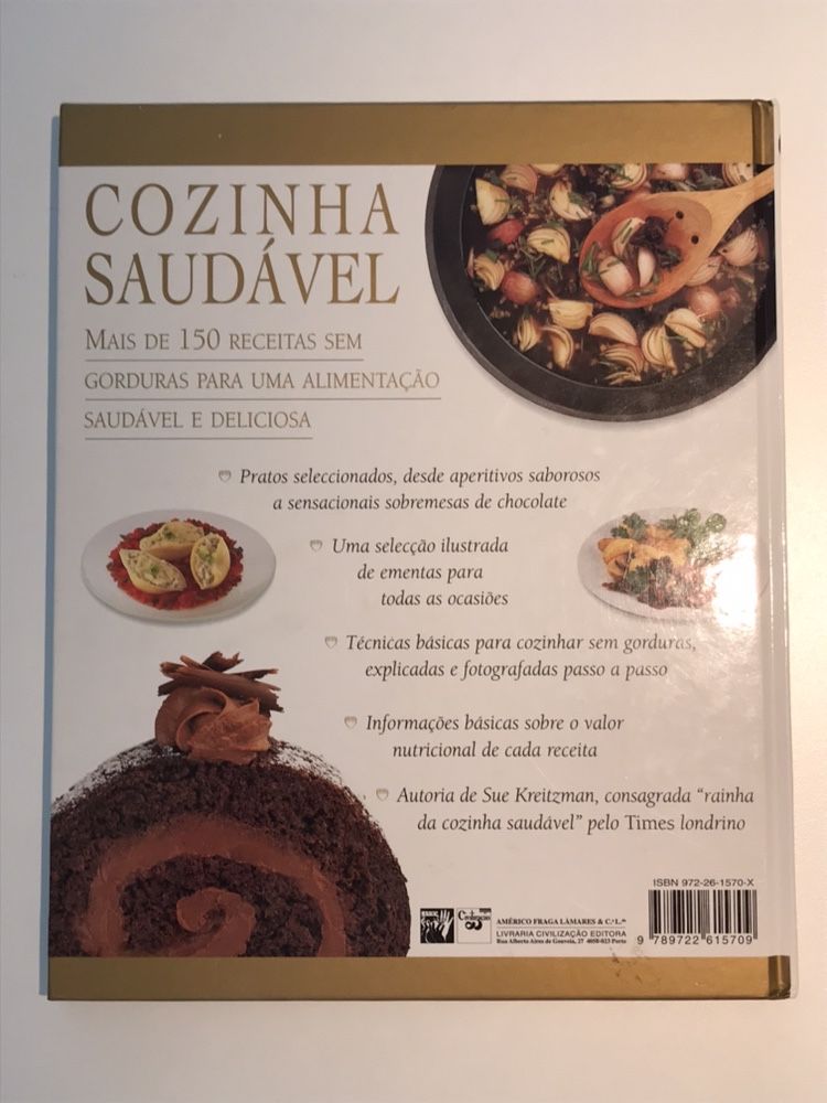 Livro Cozinha Saudável - Como cozinhar sem gorduras de Sue Kreitzman