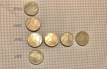 Monety PRL 20 zł 1984, 1985, 1986, 1988