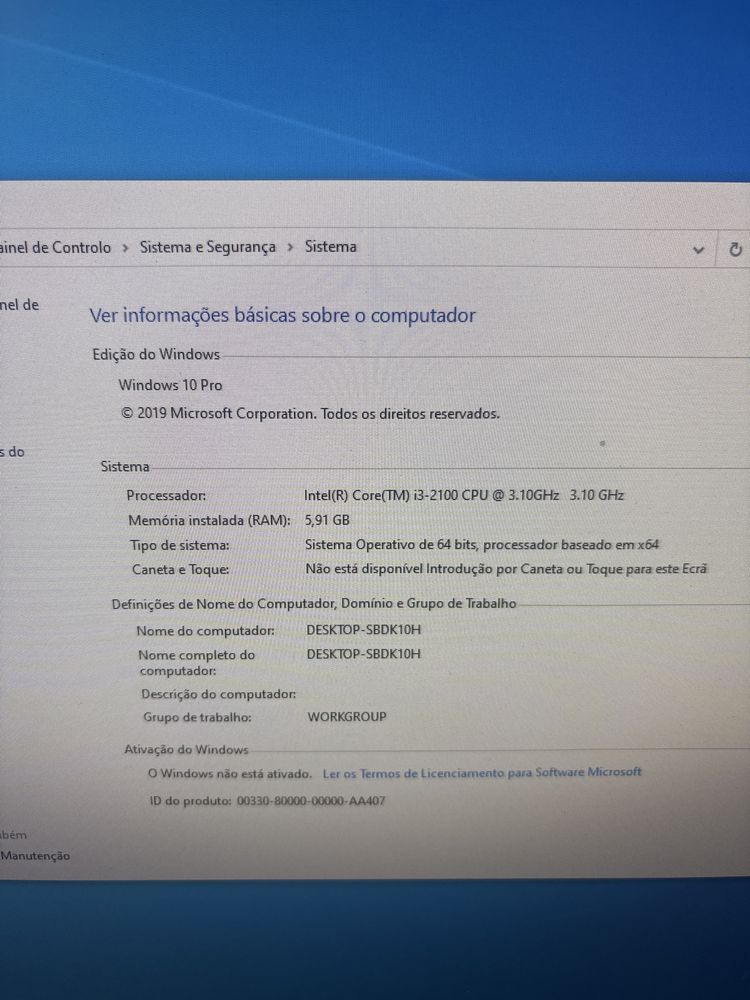 Fugitsu/Siemens  Esprino i3- windows 10