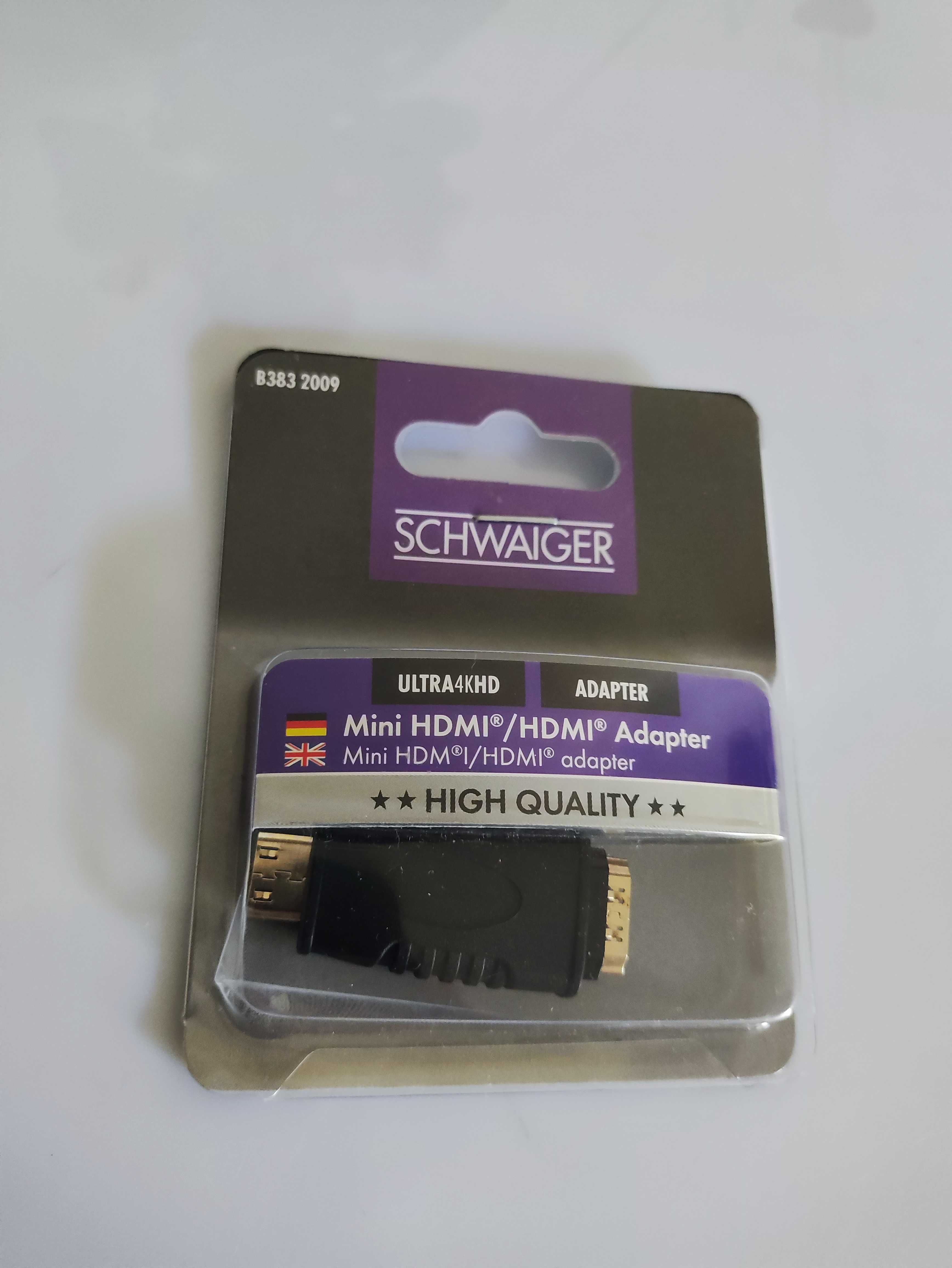 Mini HDMI HDMI Schwaiger Adapter kabel Przewód wtyczka Przejściówka