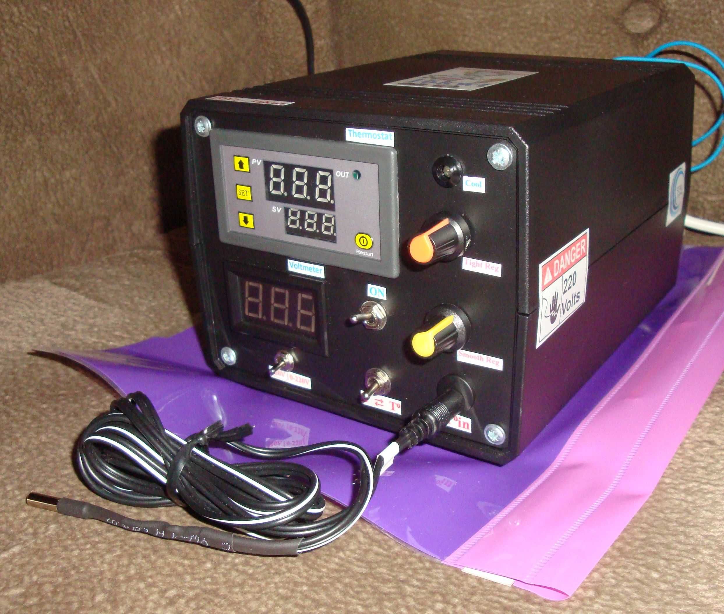 Терморегулятор  на 16 квт с регулятором мощности – напряжения 0-220в