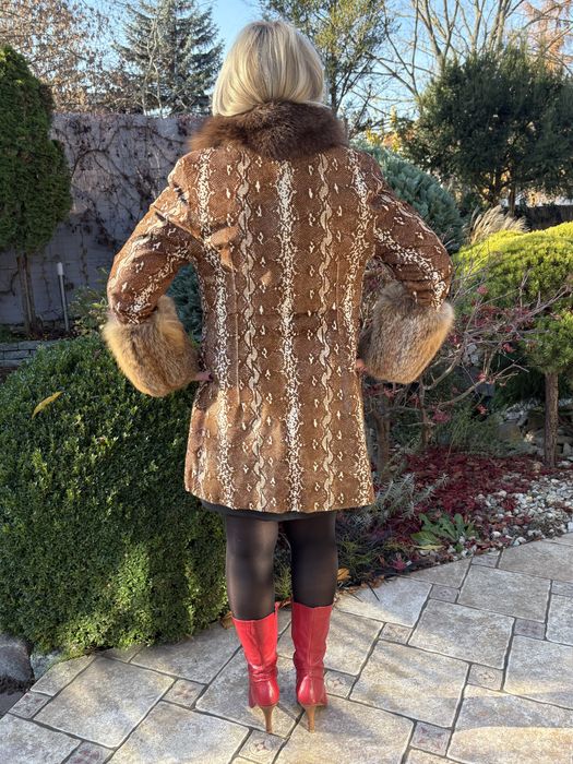 Futro versace norki kozuch lisy plaszcz kurtka norki