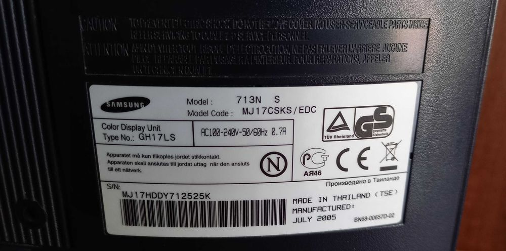 Monitor Samsung SyncMaster 713N S