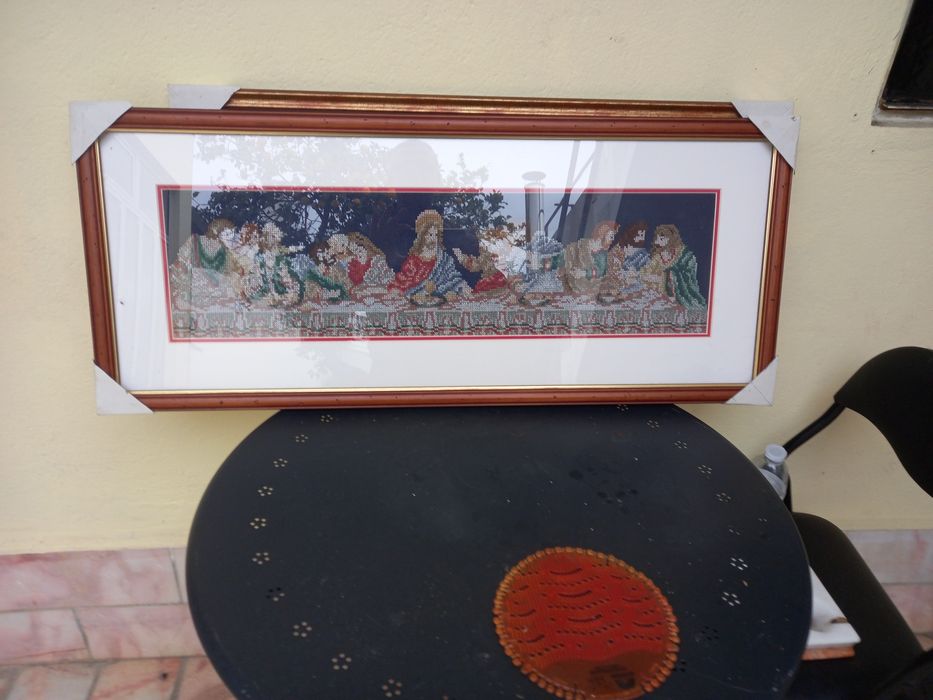 2 Quadros bordados da Sagrada Faimilia