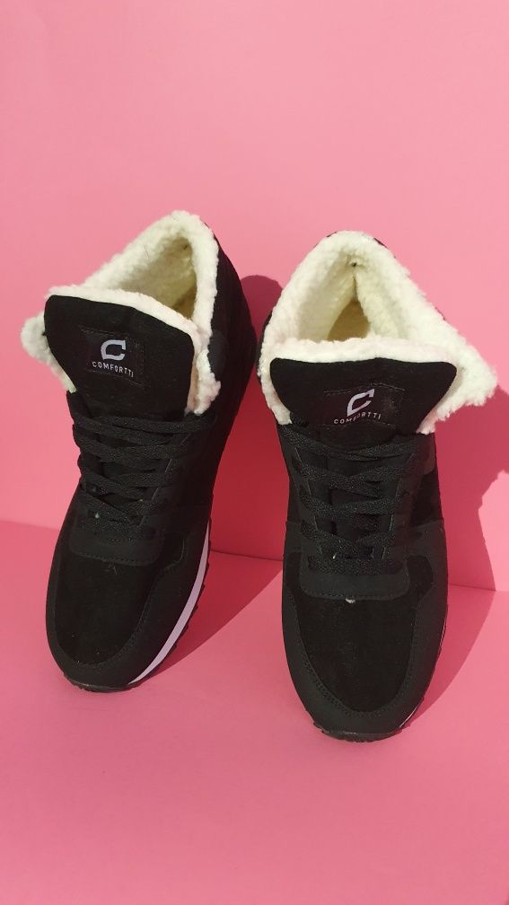Buty męskie ciepłe na zimę markowe czarne rozmiar 44 / wkładka 28 cm