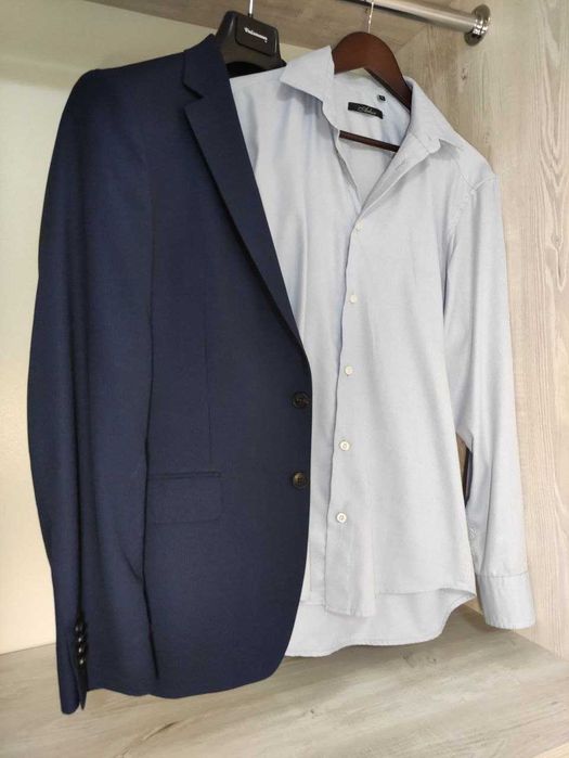 Костюм Arber однобортный прилегающего силуэта синий