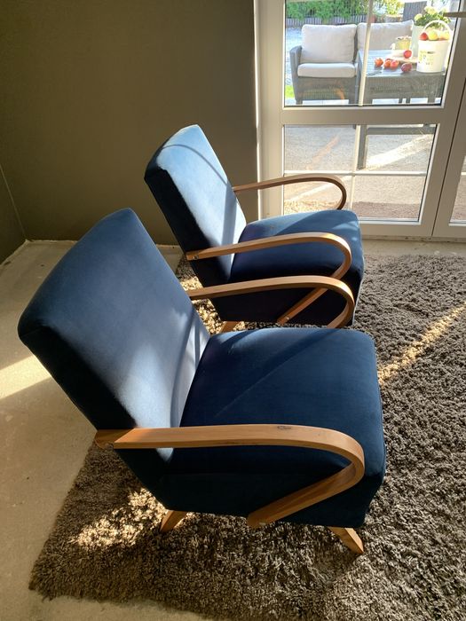 Fotele a'la Hallabala granatowe