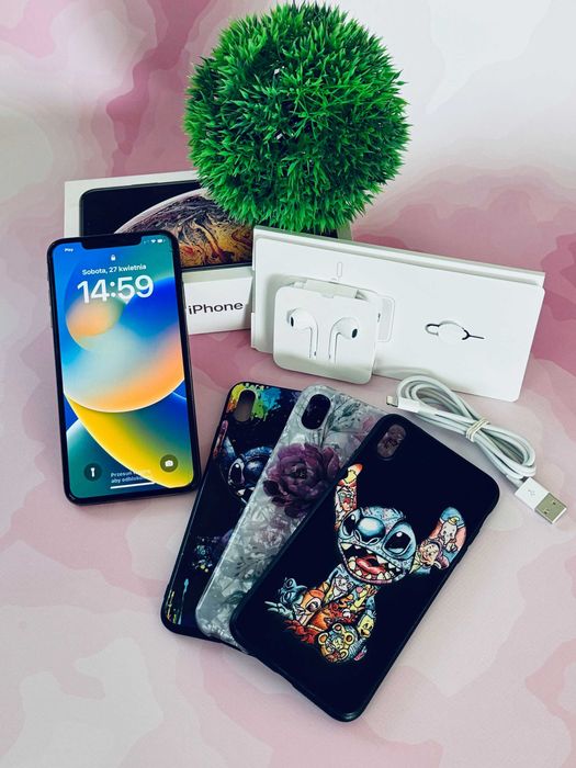 iPhone Xs Max Gold 256GB (złoty) + Nowe słuchawki itp. / Stan Idealny