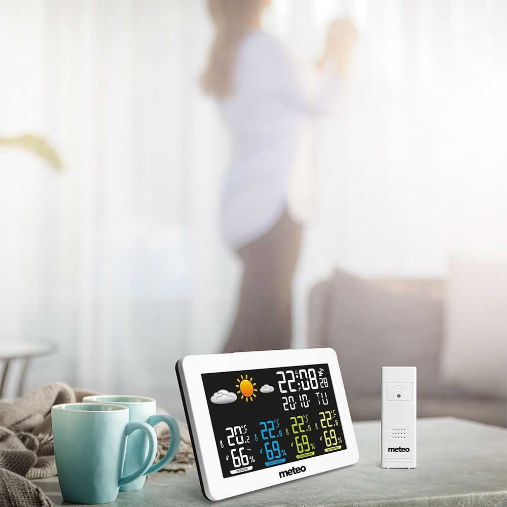 Stacja pogody Meteo SP92 - 3 x czujki,  zegar DCF, zasilacz - OUTLET!