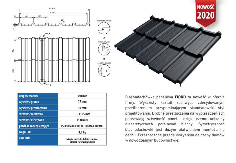 Blachodachowka FIORD Pruszynski topmat ,35 lat gw. 31,86 BRUTTO !