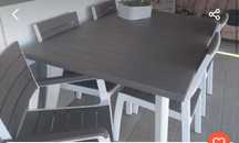 Conjunto mesa extensível e cadeiras jardim