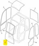 Szyba czołowa dolna JCB minikoparka 8014,8016,8018 827/80347 ZAM
