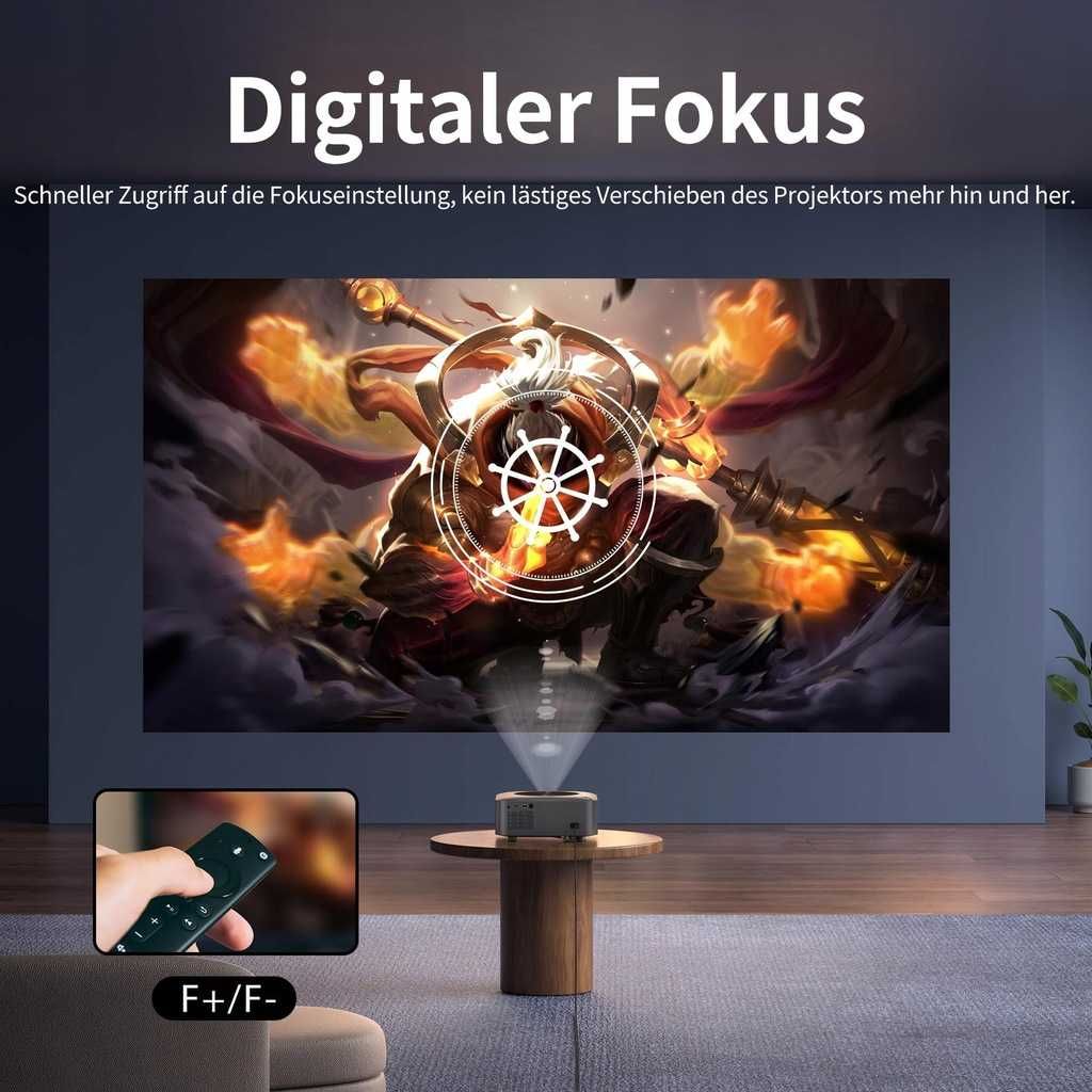 Projektor Android 12.0, WiFi 6, Bluetooth, 1080p, zoom, 4D+4P, 4K