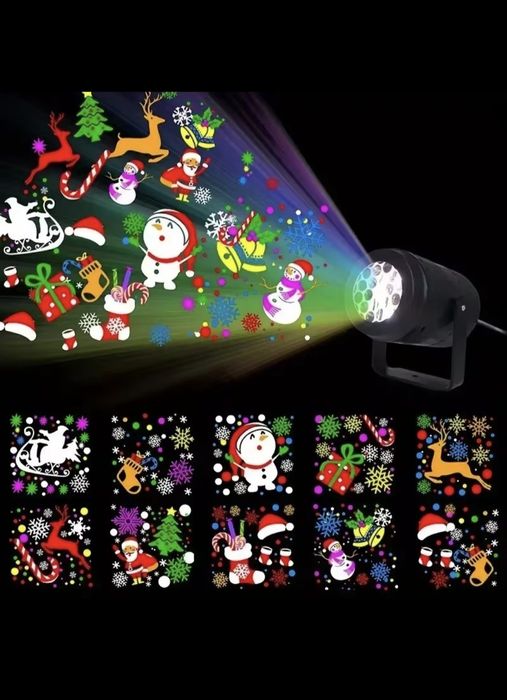 Projektor Świąteczny LED • 16 Wzorów • Dekoracja•Prezent