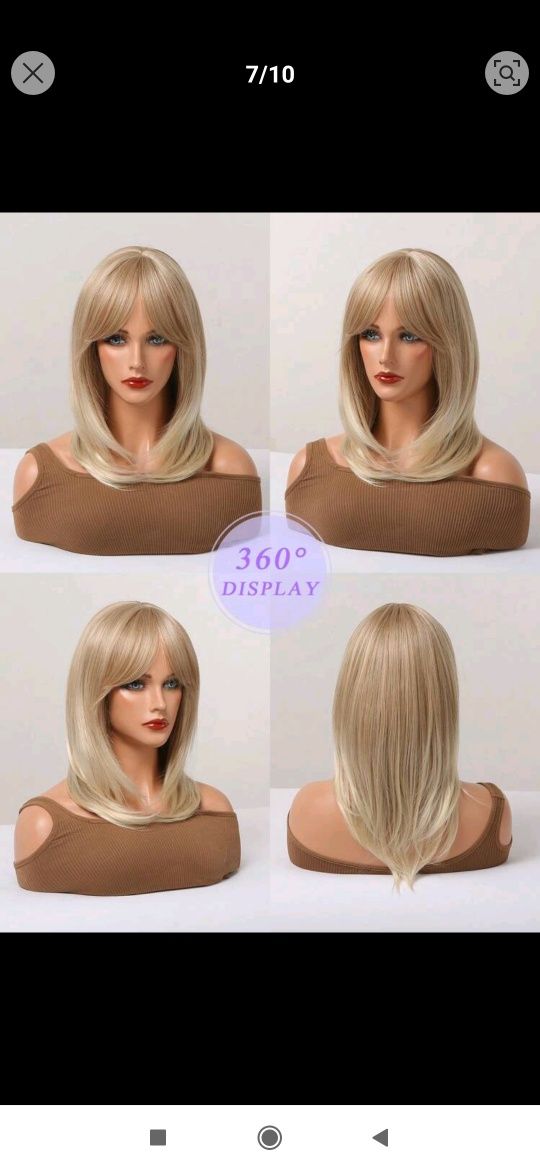 Sprzedam perukę dl. Nr4, włosy długie jasny blond