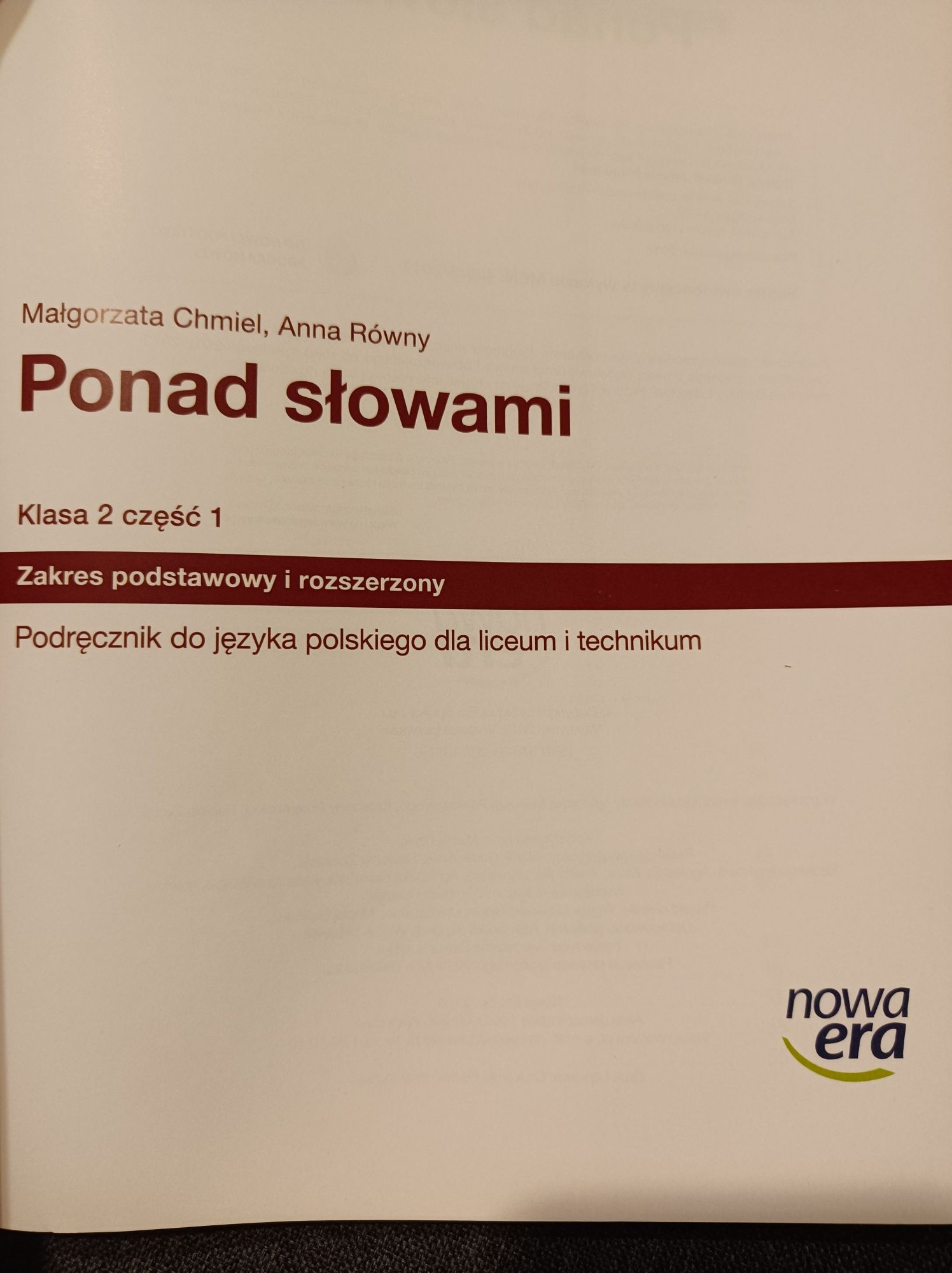 Ponad słowami, podręcznik do j.polskiego