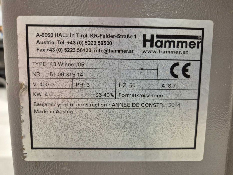 Piła formatowa Hammer K3 winner comfort Felder formatówka podcinak