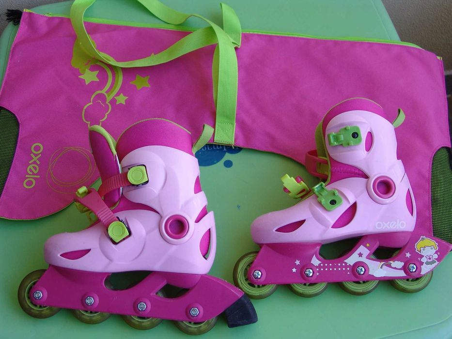 Patins e saco de transporte