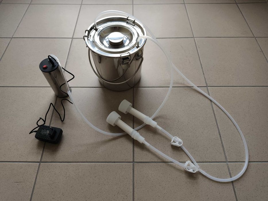 Dojarka dla KOZY lub Owcy - Aparat udojowy - duży pojemnik na Mleko.