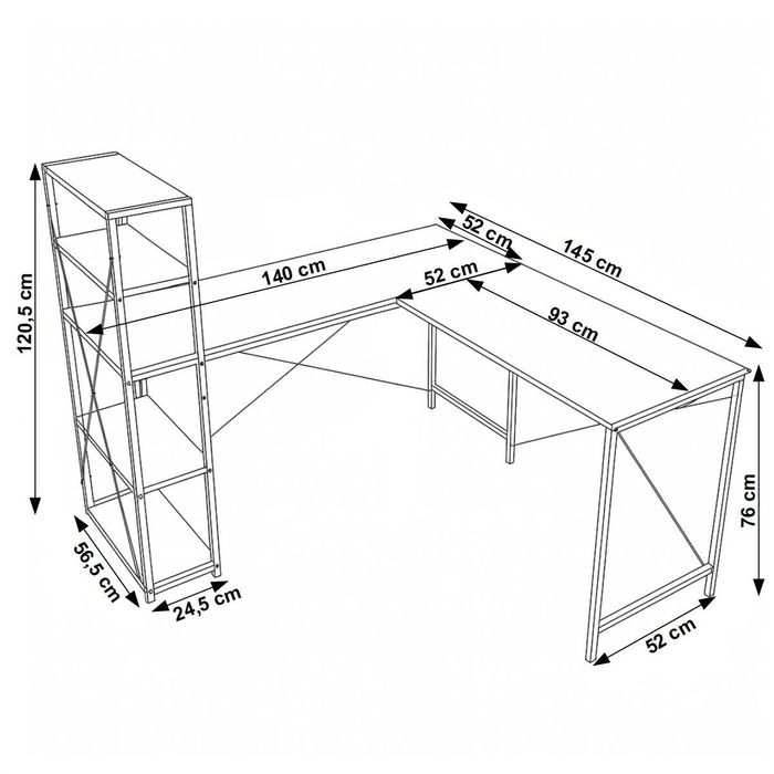 NOWE Biurko Narożne Gamingowe Czarne Duże Komputerowe Do Biura Szkolne