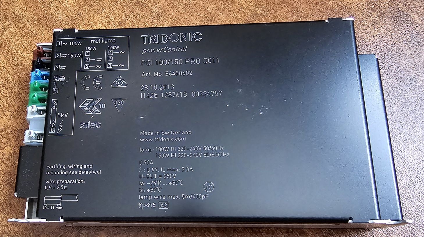 Statecznik, balast NOWE Tridonic PCI 100/150 PRO C011, OSRAM PTI