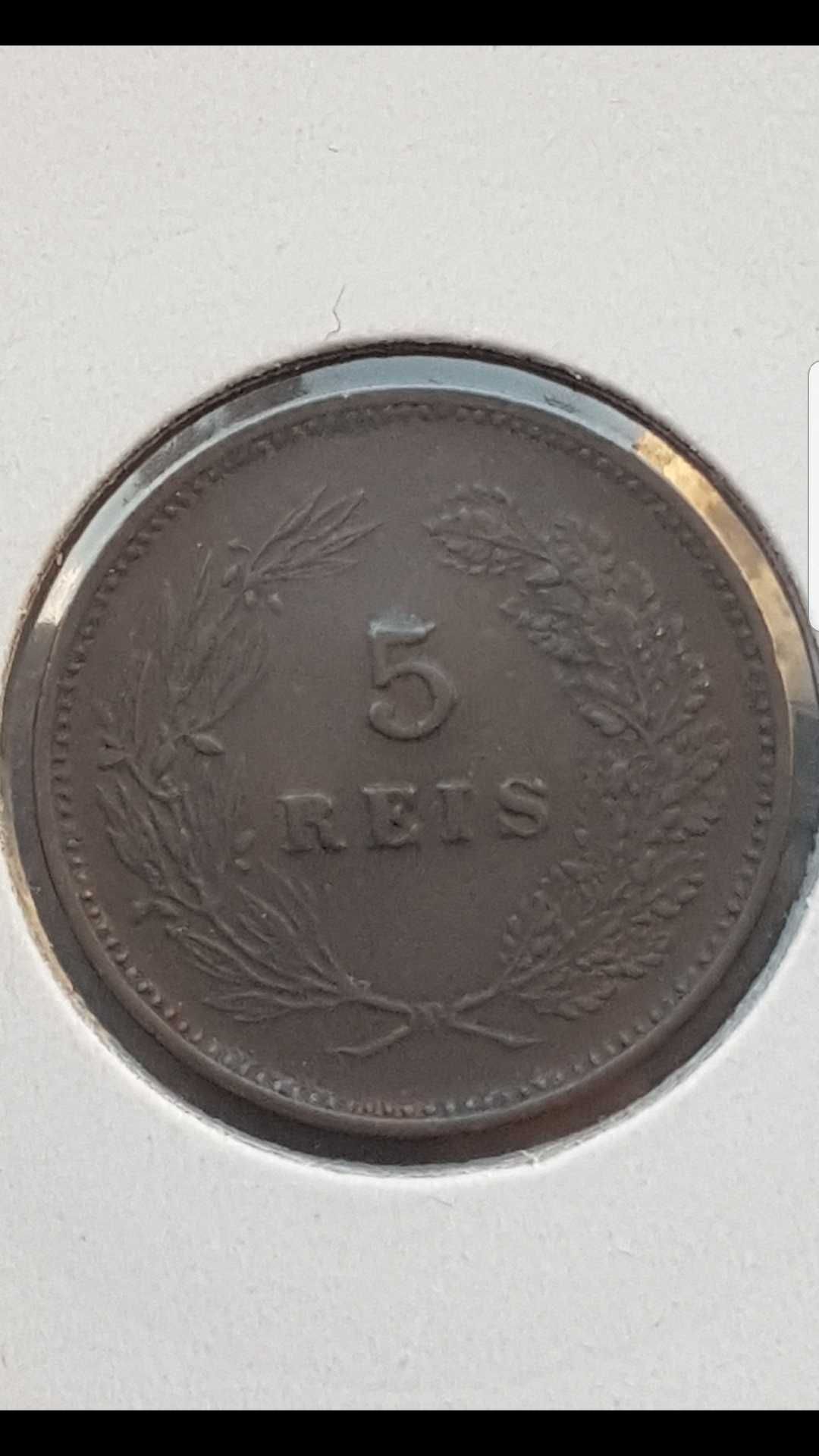 Moeda 5 Reis Bronze Monarquia D.Manuel II 1910 (MBC+)