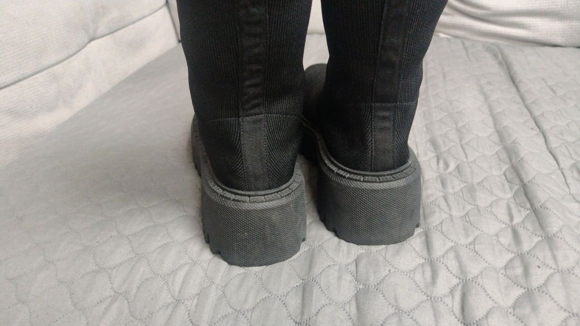 Buty skarpety kozaki na platformie wiosna jesień r.40