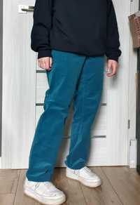 Spodnie sztruksowe turkusowe straight baggy rozmiar 50 c&a ca