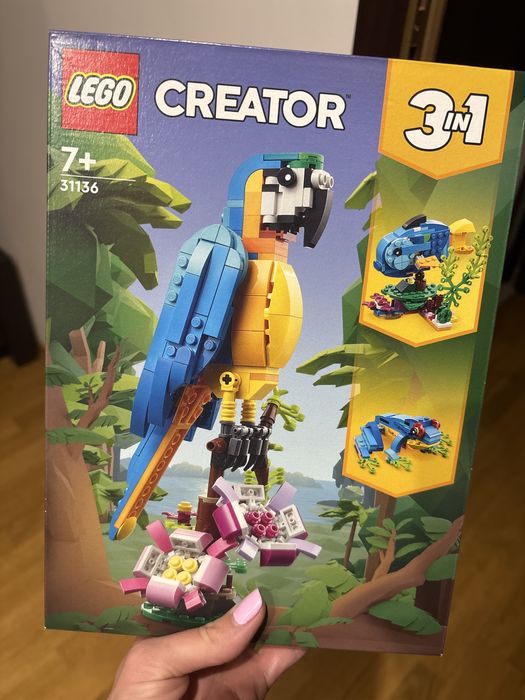 Nowe klocki lego creator 31136 3w1 papuga zaba rybka niebieskie