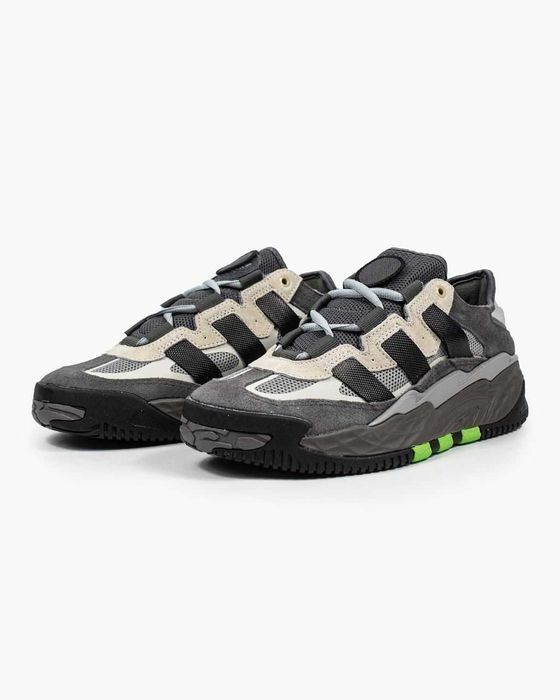 Мужские кроссовки Adidas Niteball Gray&Green. 40-45