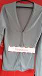 Sweterek M/L Calvin Klein 100% kaszmir  guziki,szary/fiolet wiosenny