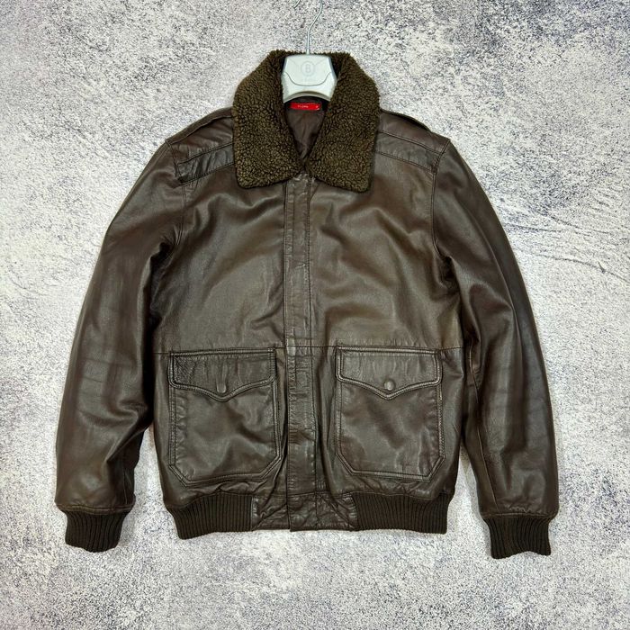 Кожаная куртка бомбер авиатор М размер