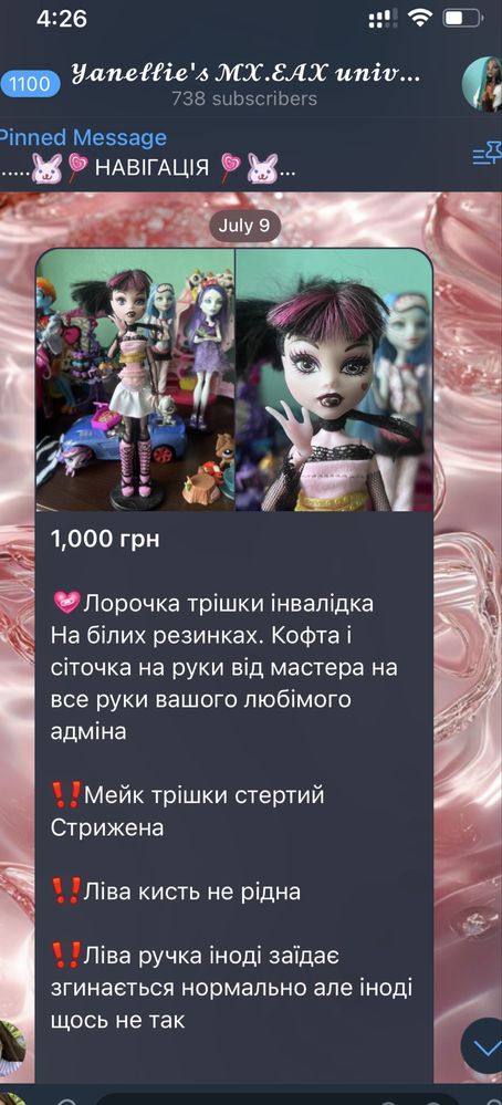 Оновлення на каналі. Ляльки монстер хай г3 , сам