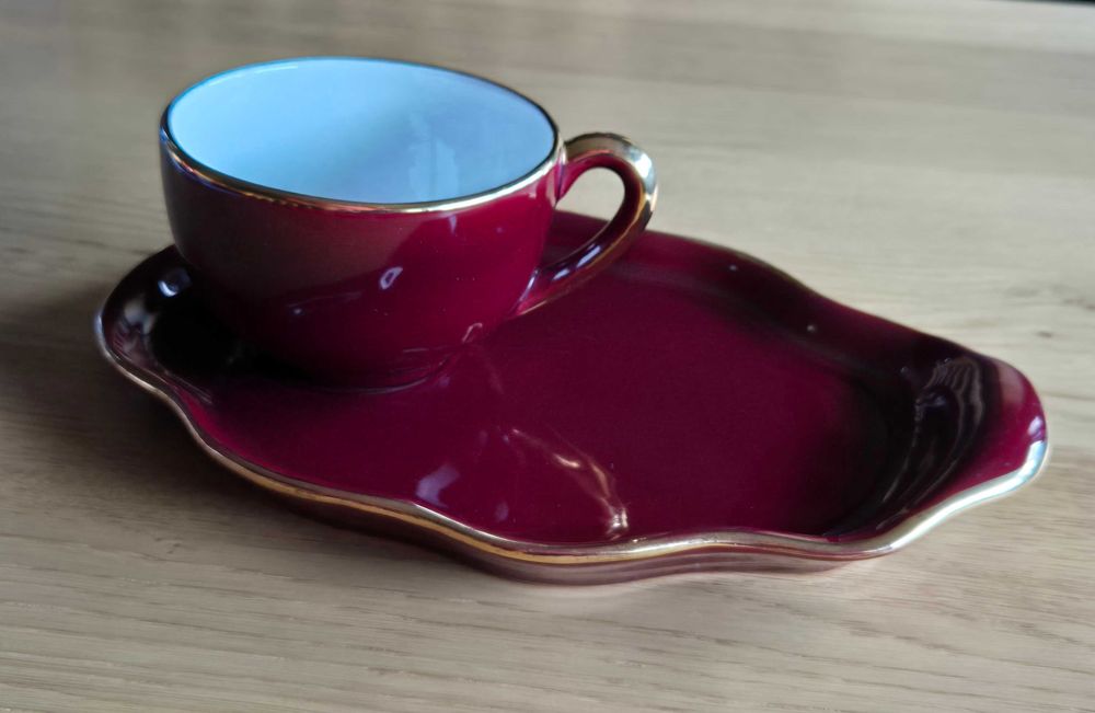 Chavena Almoçadeira e Travessa - Fábrica Raúl da Bernarda Alcobaça