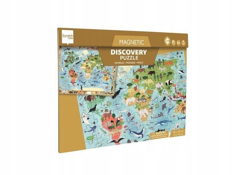 Puzzle Magnetyczne I Gra 2w1 Mapa Świata, Scratch