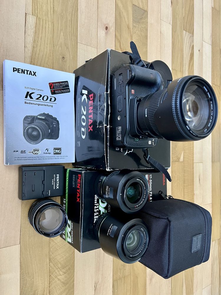 Pentax K20D + Sigma dc 17-50 2.8 + obiektywy kit