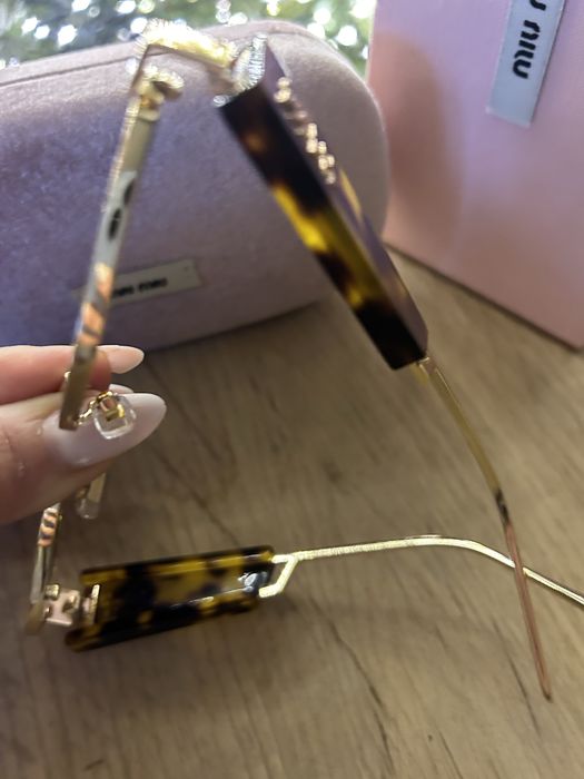 Okulary przeciwsłoneczne Miu Miu brązowe damskie na lato nowe