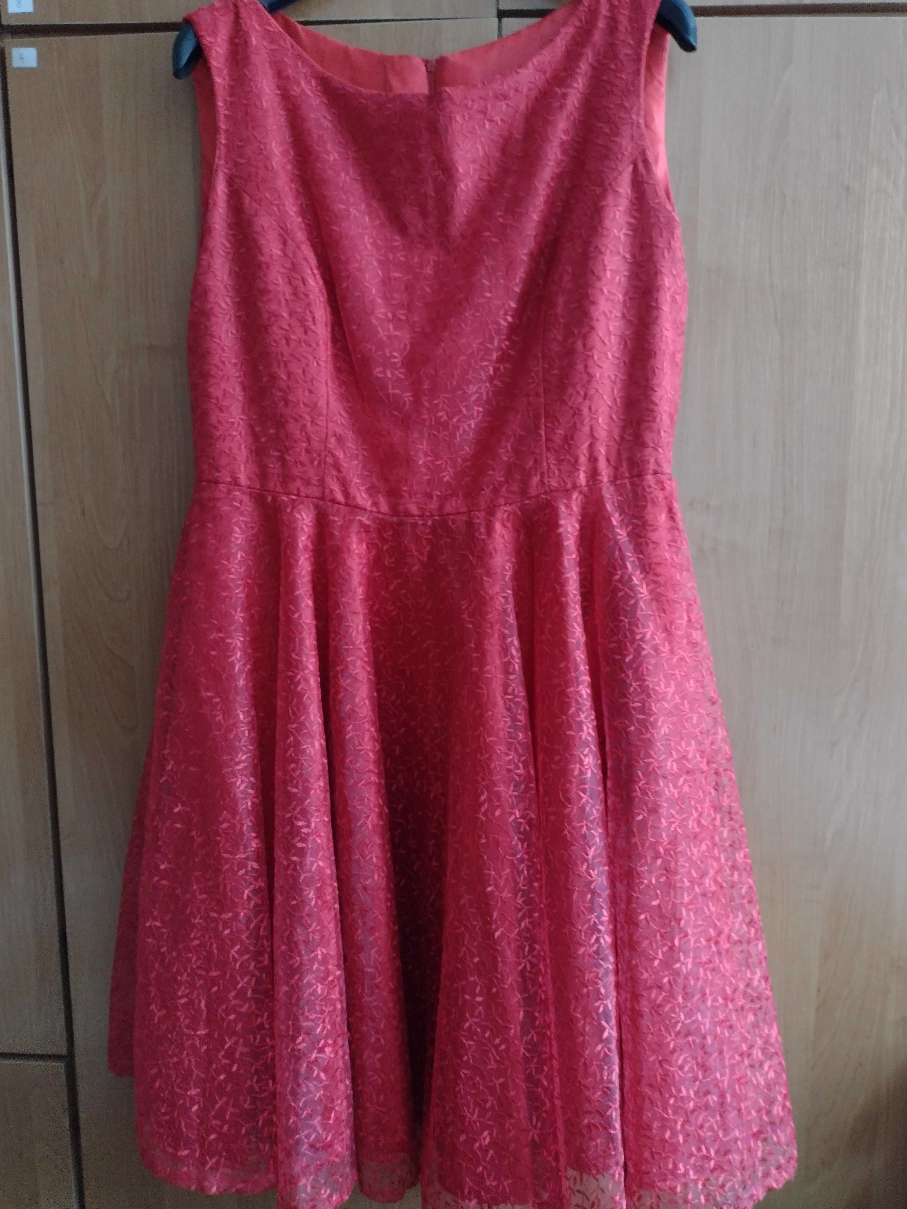 Sukienka czerwona koronkowa r. 42 sylwester studniówka wesele