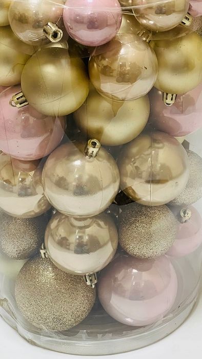 Zestaw ozdobnych świątecznych kolorowych bombek na choinkę 60 szt