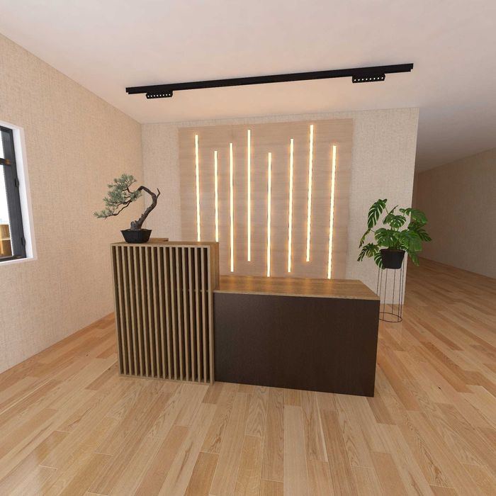 Nowoczesna lada recepcyjna z lamelami Modern Loft Stars
