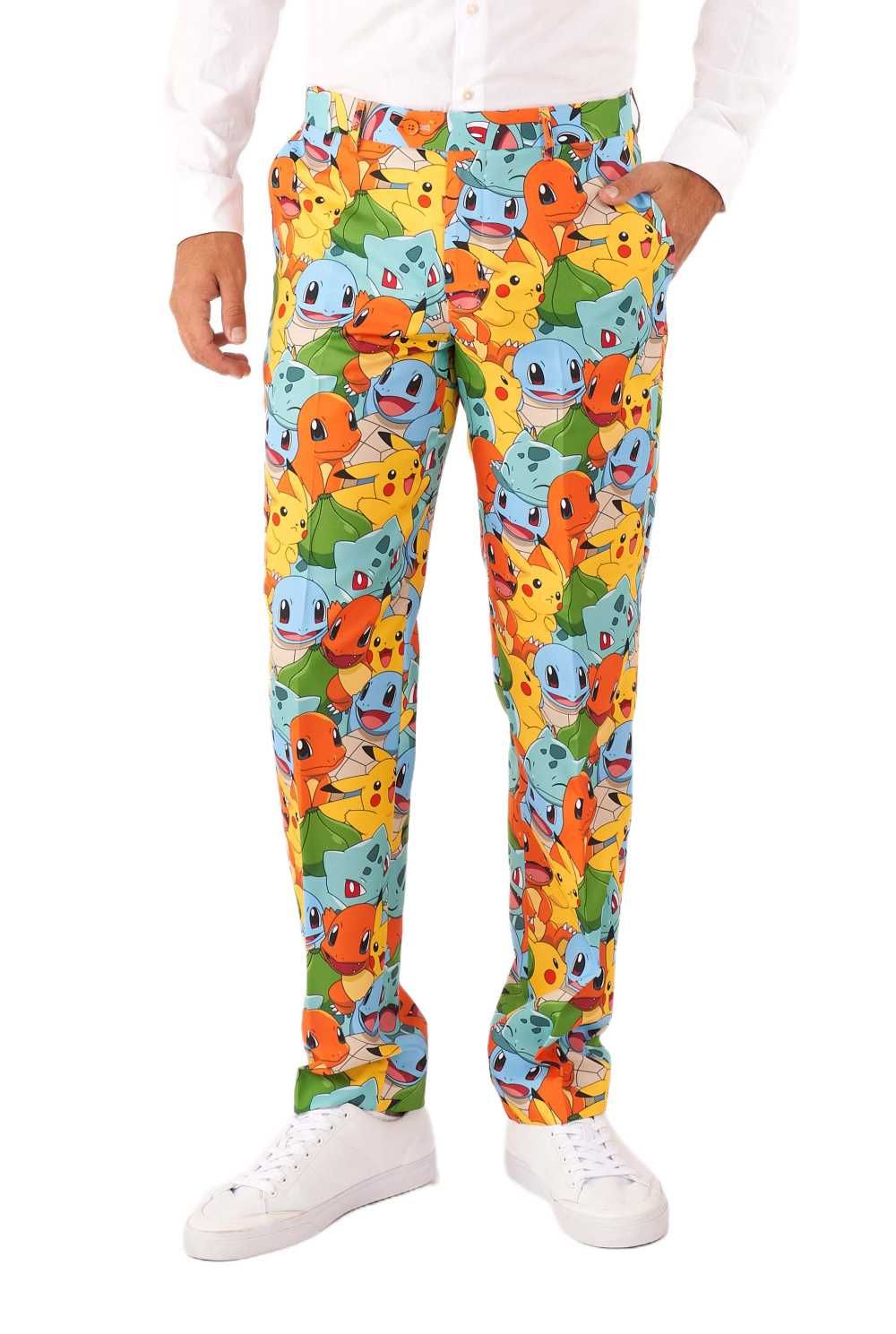OPPOSUITS Garnitur męski z krawatem kolorowy POKEMONY bajka niebieski