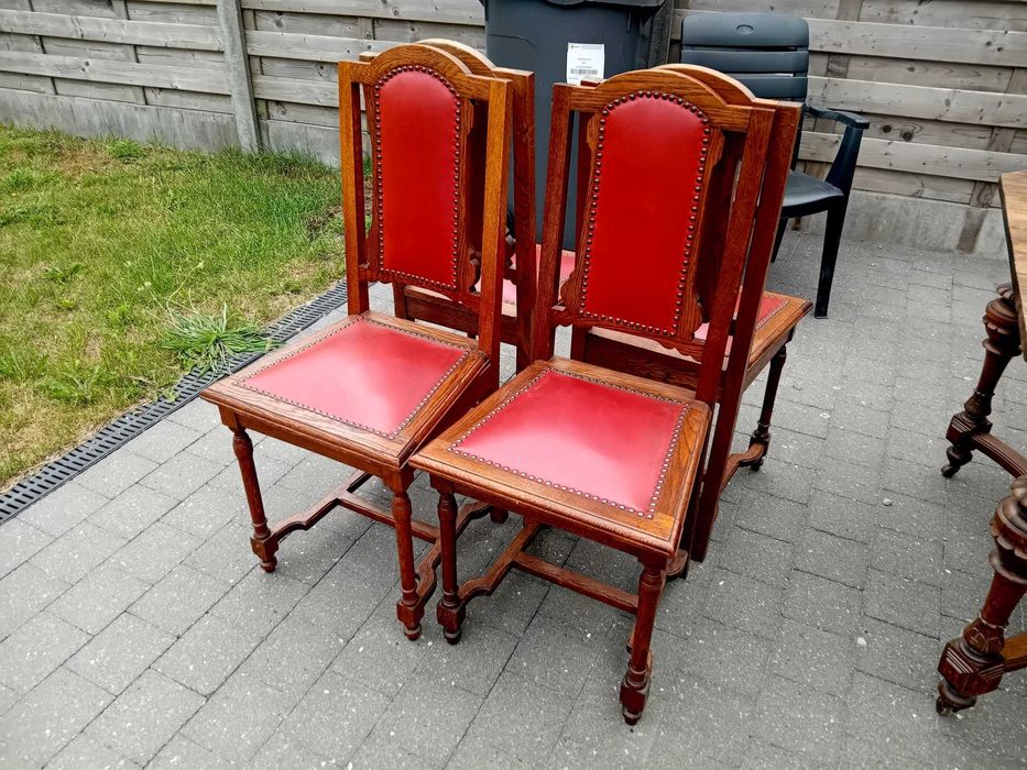 Stare krzesła Vintage skóra czerwone