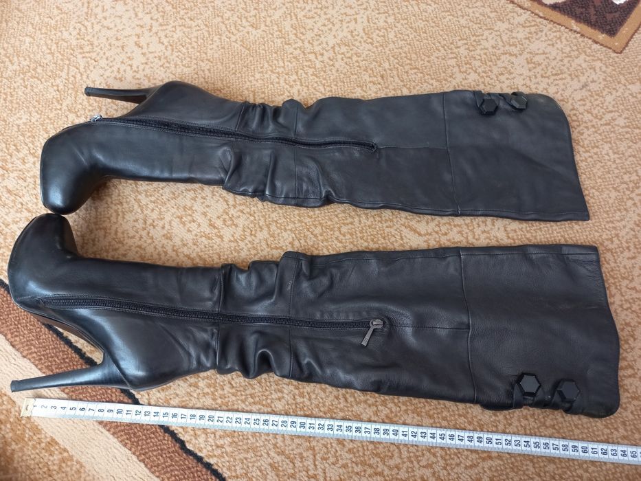 Ботфорти чоботи черевики шкіряні зимові