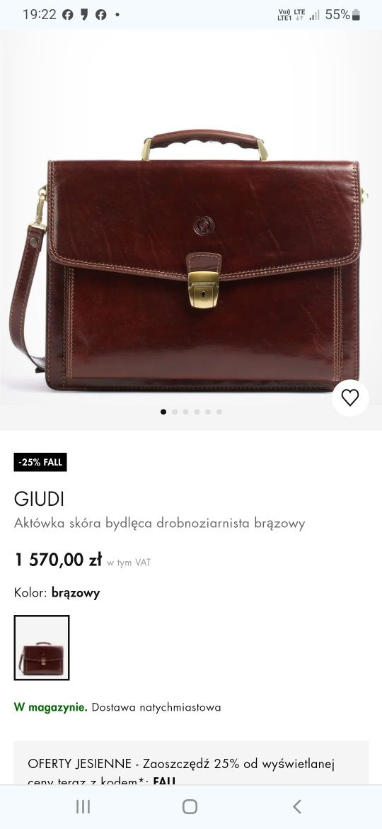 Teczka skórzana aktówka giudi włoska skóra