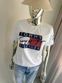 Tommy świetna koszulka t-shirt biały M-L