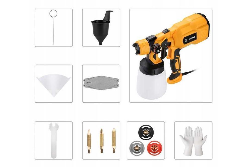 Profesjonalny PISTOLET MALARSKI Deko 550W Nowy 800 ml Kurier 0zł